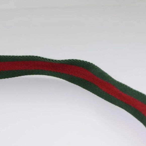 GUCCI Web Sherry Line Shoulder Bag Canvas Beige Silver - Picture 10 of 14